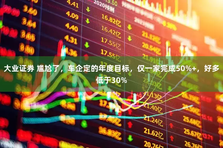 大业证券 尴尬了，车企定的年度目标，仅一家完成50%+，好多低于30%